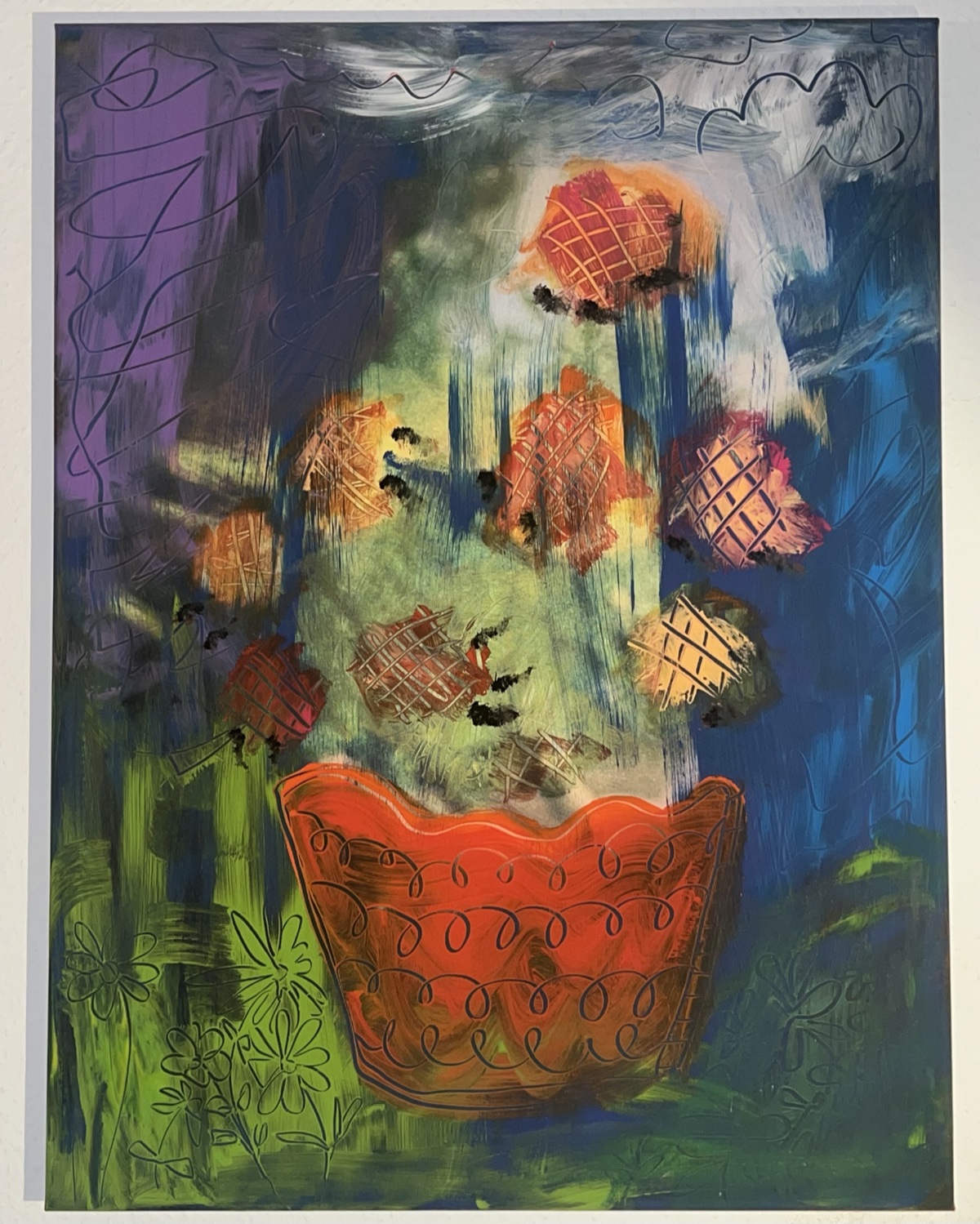 infinite/abundant nature and the deionizing balcony view, 2024, by maansi jain