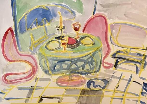 friend dinners with roasts, 2024, by maansi jain