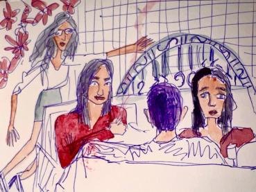 gallery members do evening chat, 2024, by maansi jain